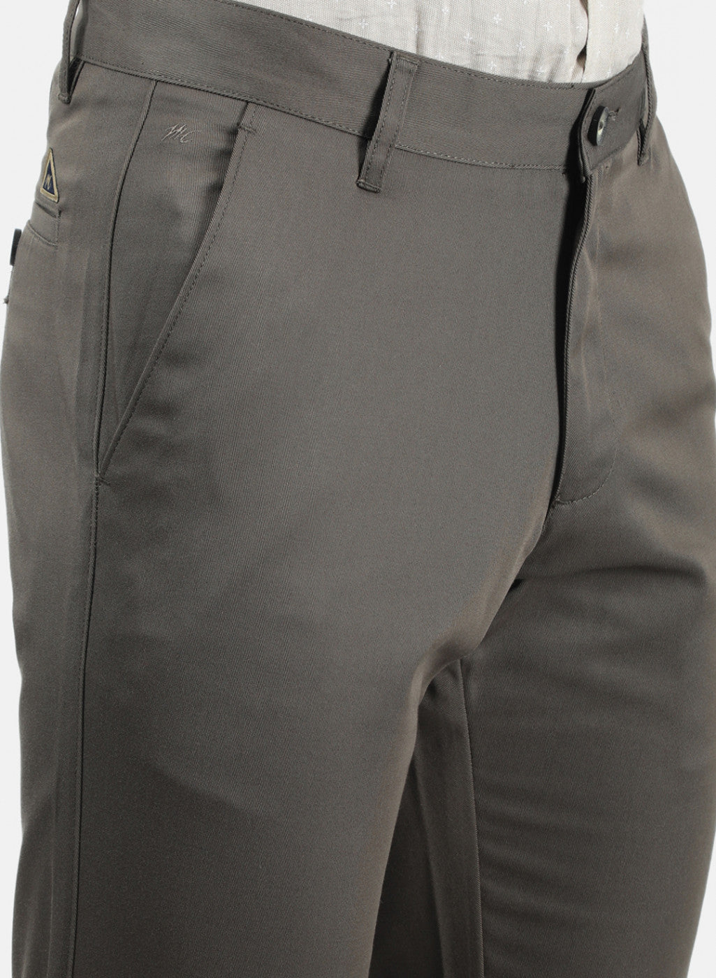 Men Grey Plain Trousers