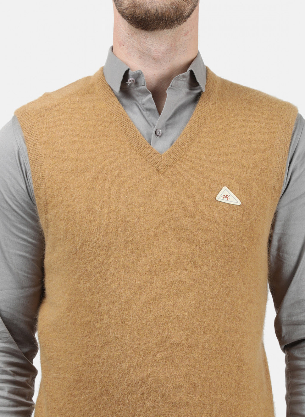 Men Light Brown Solid Sweater