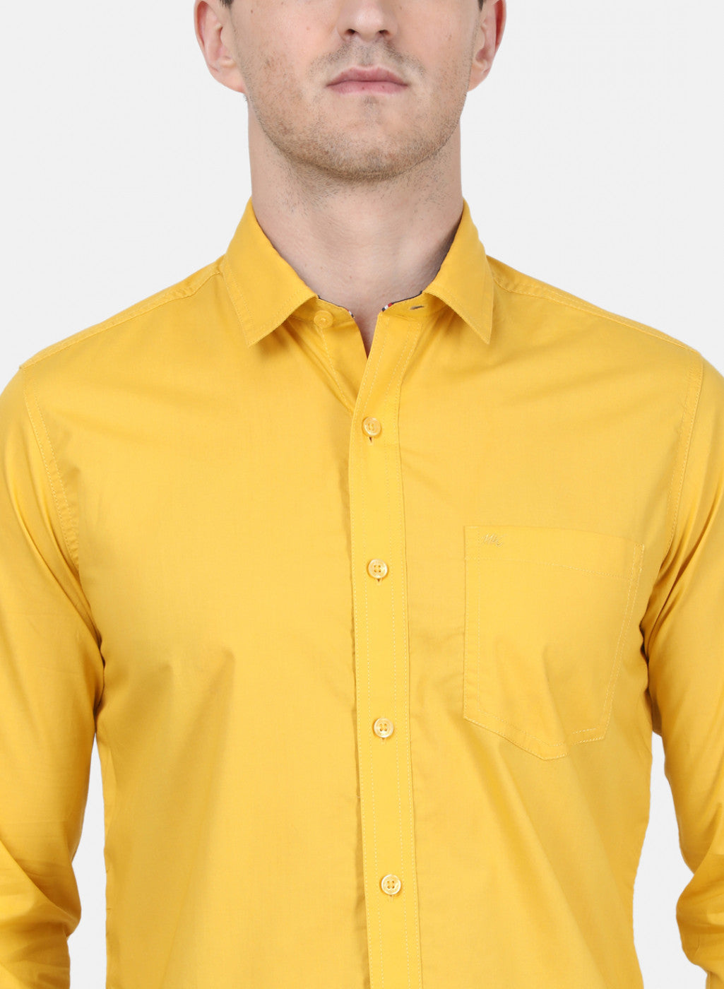 Mens Mustard Solid Shirt