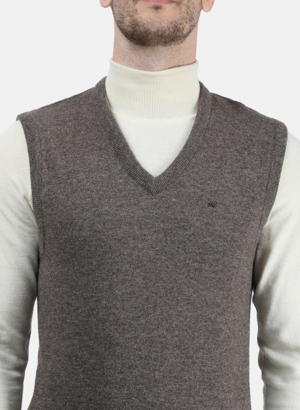 Men Brown Solid Sweater