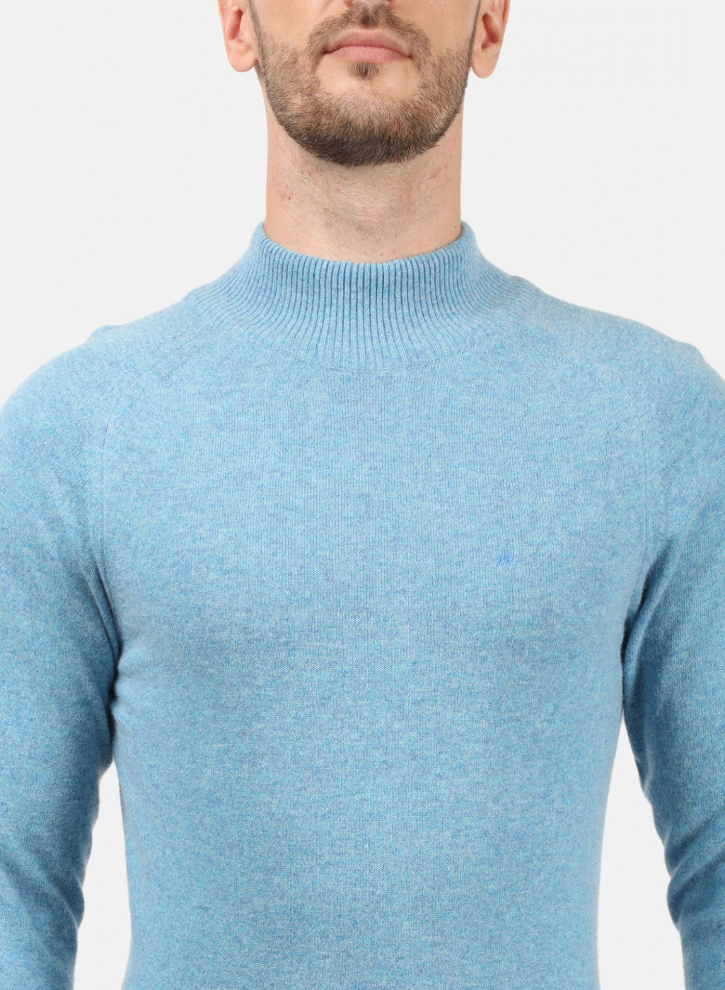 Men Blue Solid Pullover