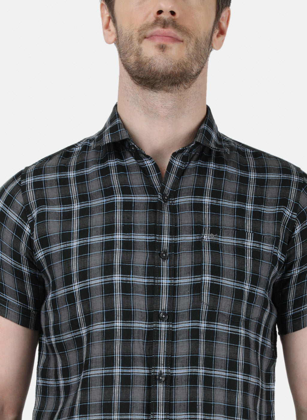 Mens Black Check Shirt