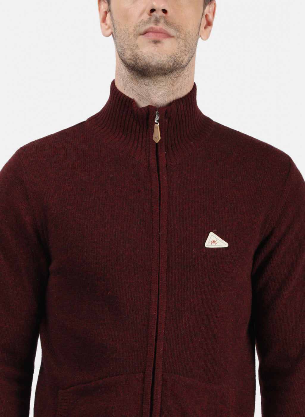 Men Maroon Solid Pullover