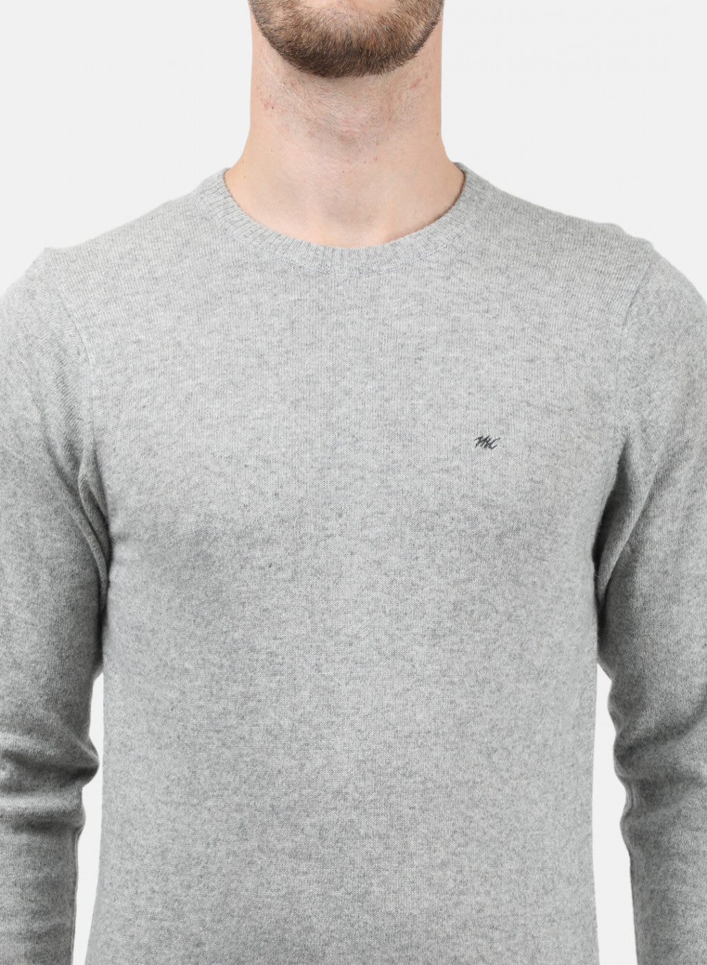 Men Grey Solid Pullover