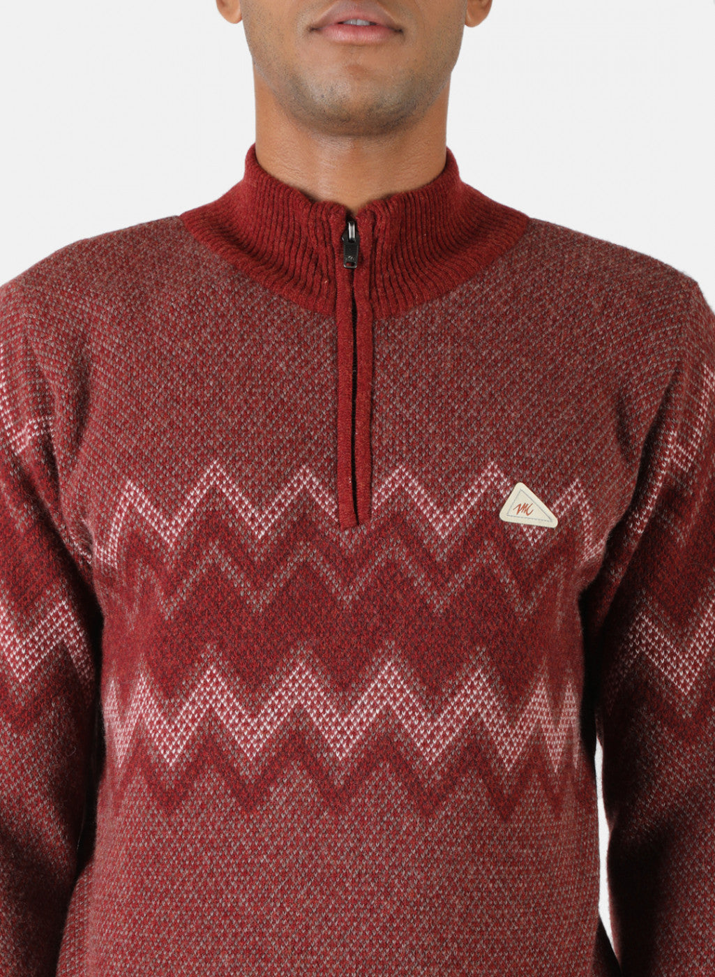 Men Red Solid Pullover