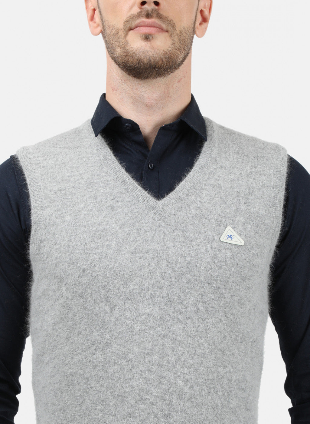 Men Grey Solid Sweater