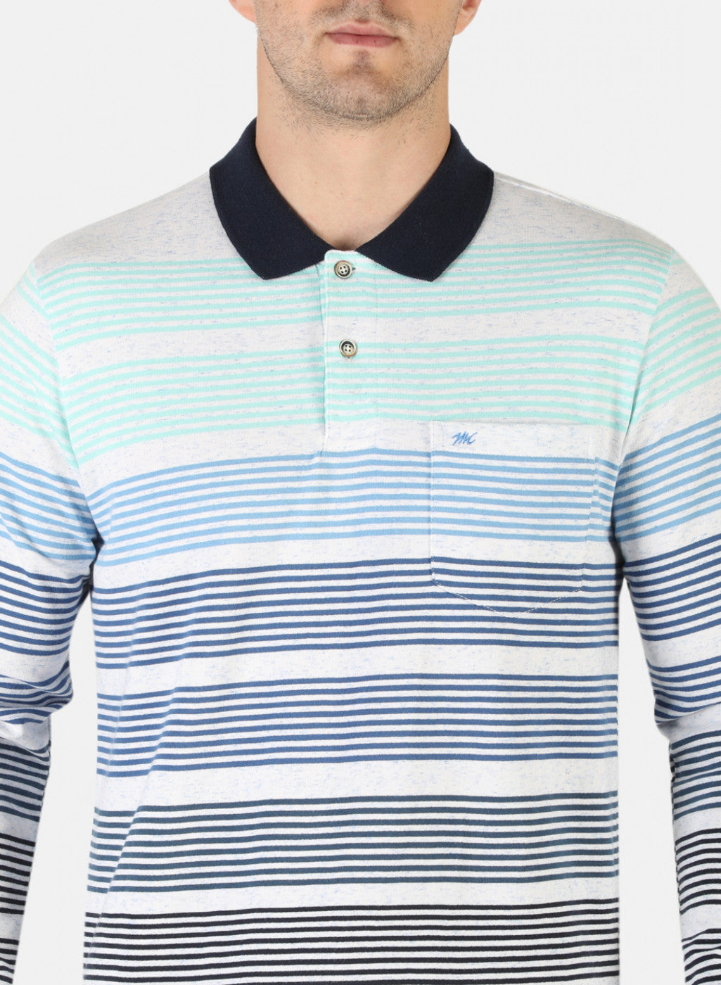 Men Blue Stripe T-Shirt