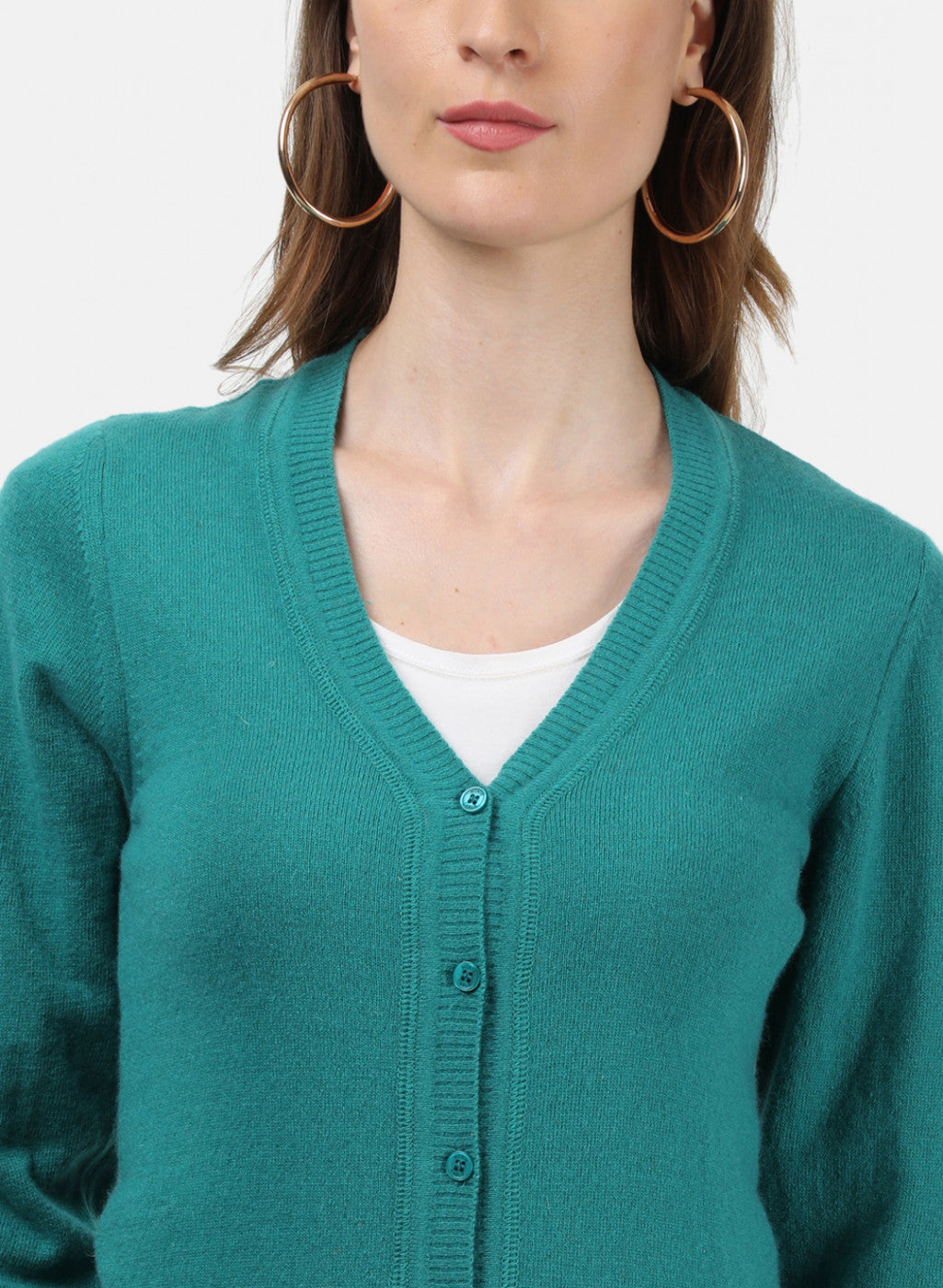 Women Sea Green Solid Cardigan