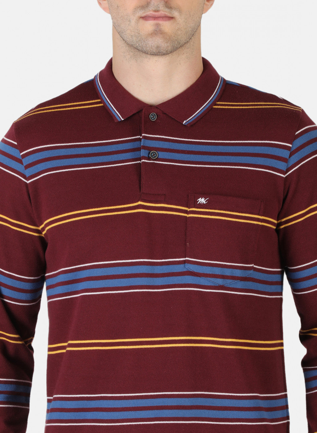 Men Maroon Stripe T-Shirt