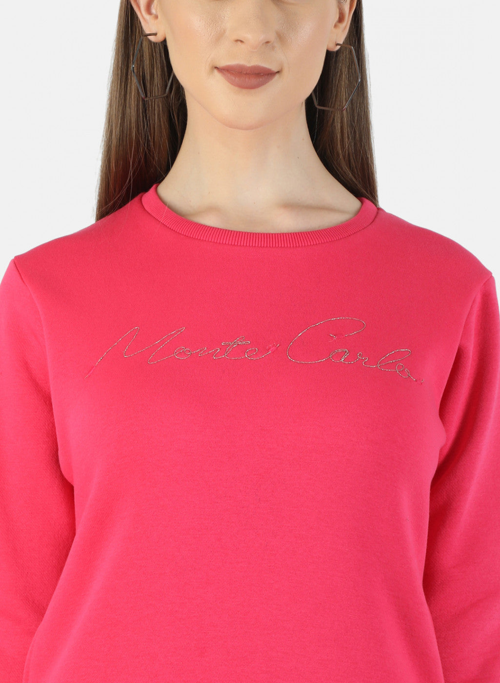 Women Pink Embroidered Sweatshirt