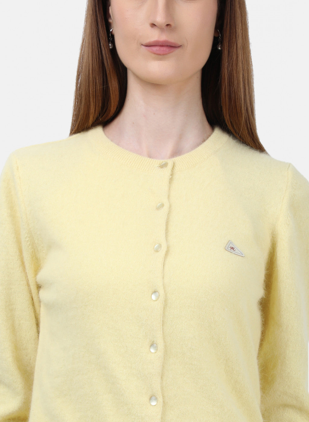 Women Yellow Solid Cardigan