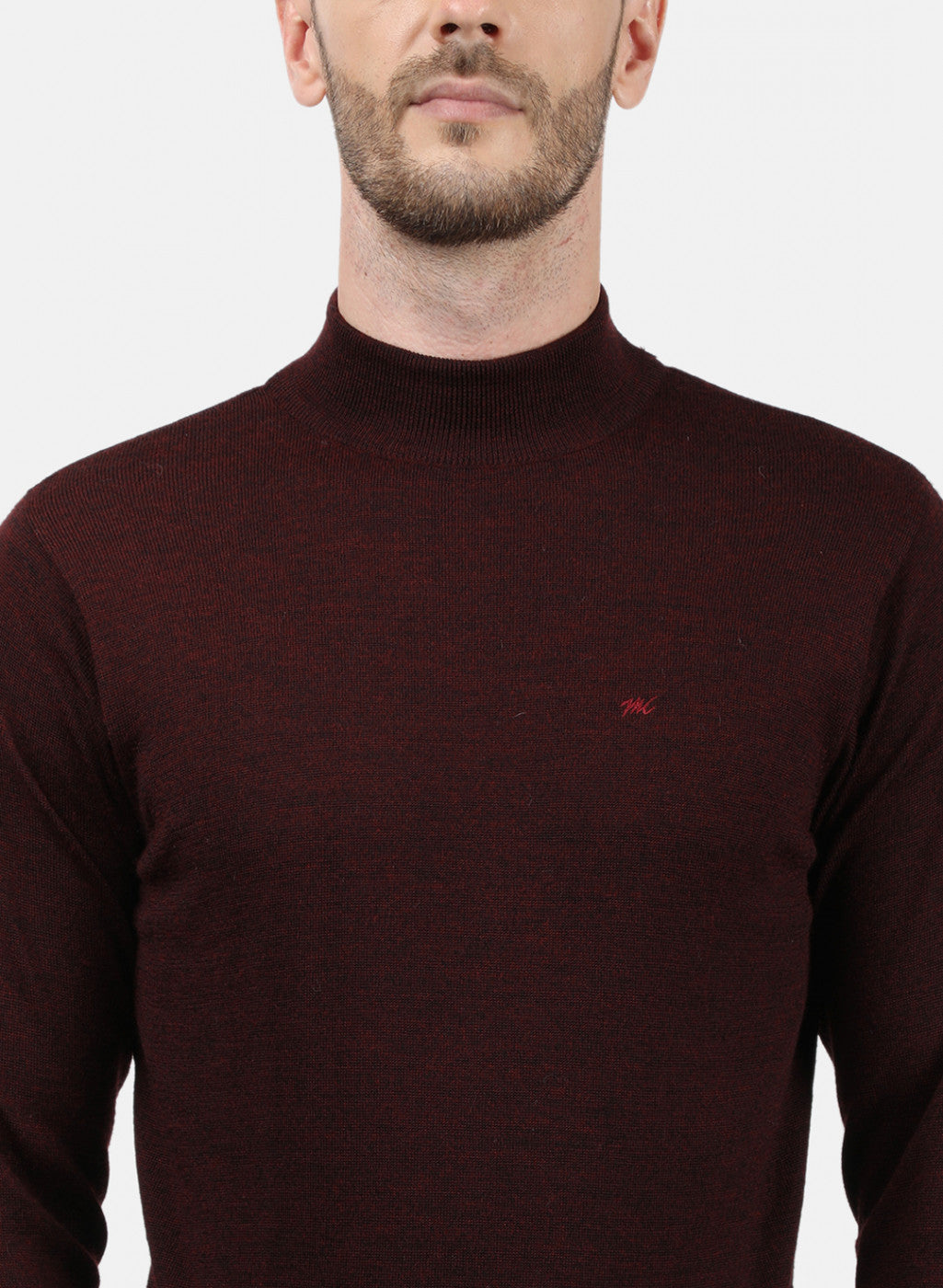 Men Maroon Solid Pullover