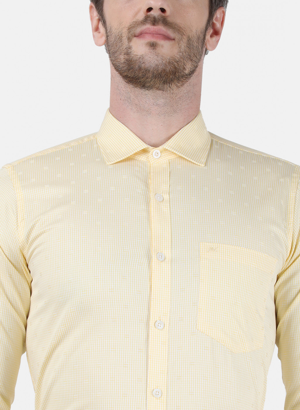 Mens Yellow Check Shirt