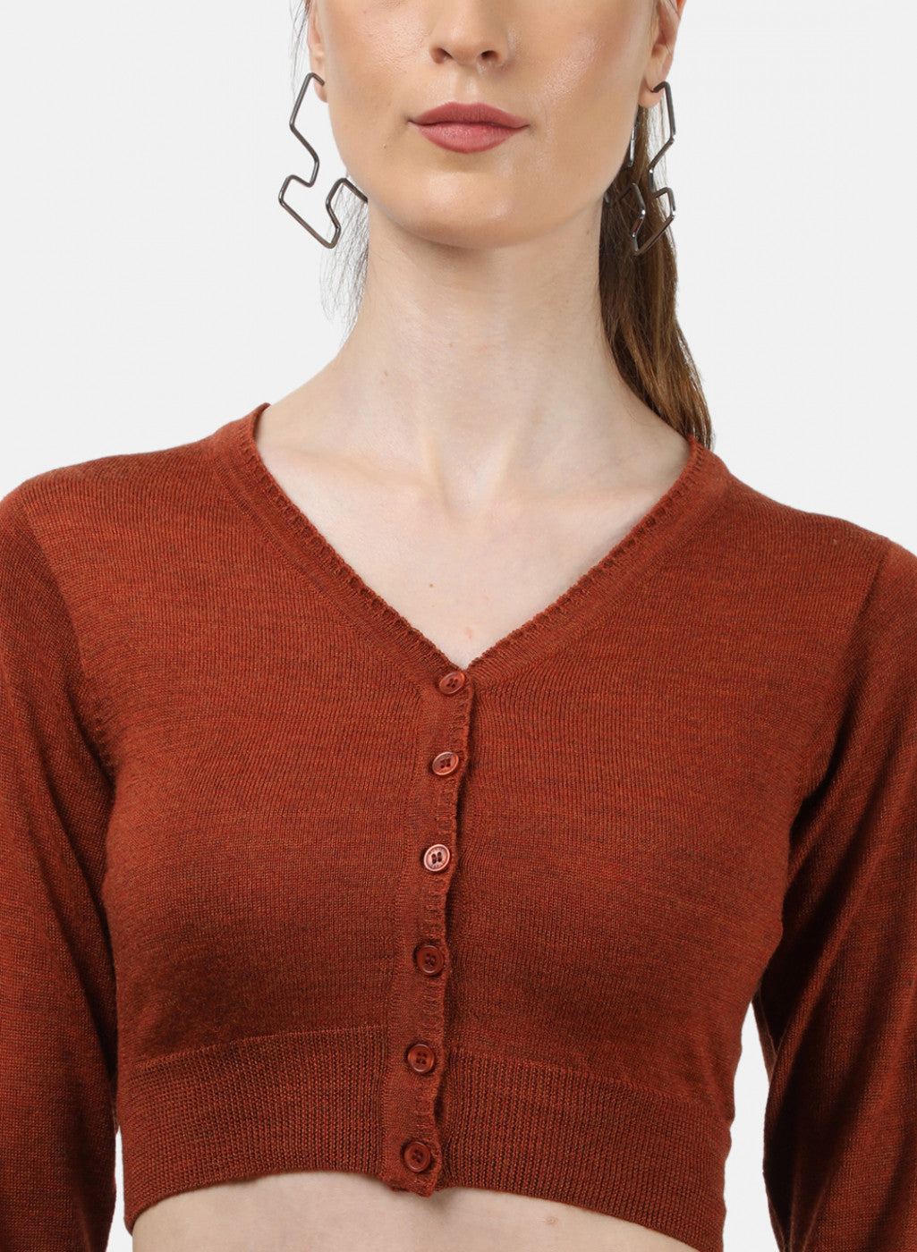 Women Rust Solid Blouse