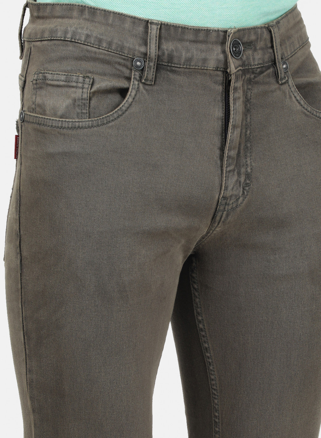 Mens Brown Plain Denims