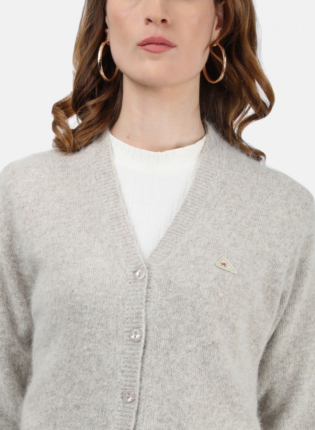 Women Light Brown Solid Cardigan