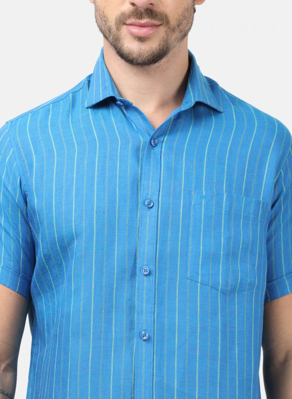 Men Blue Stripe Shirts