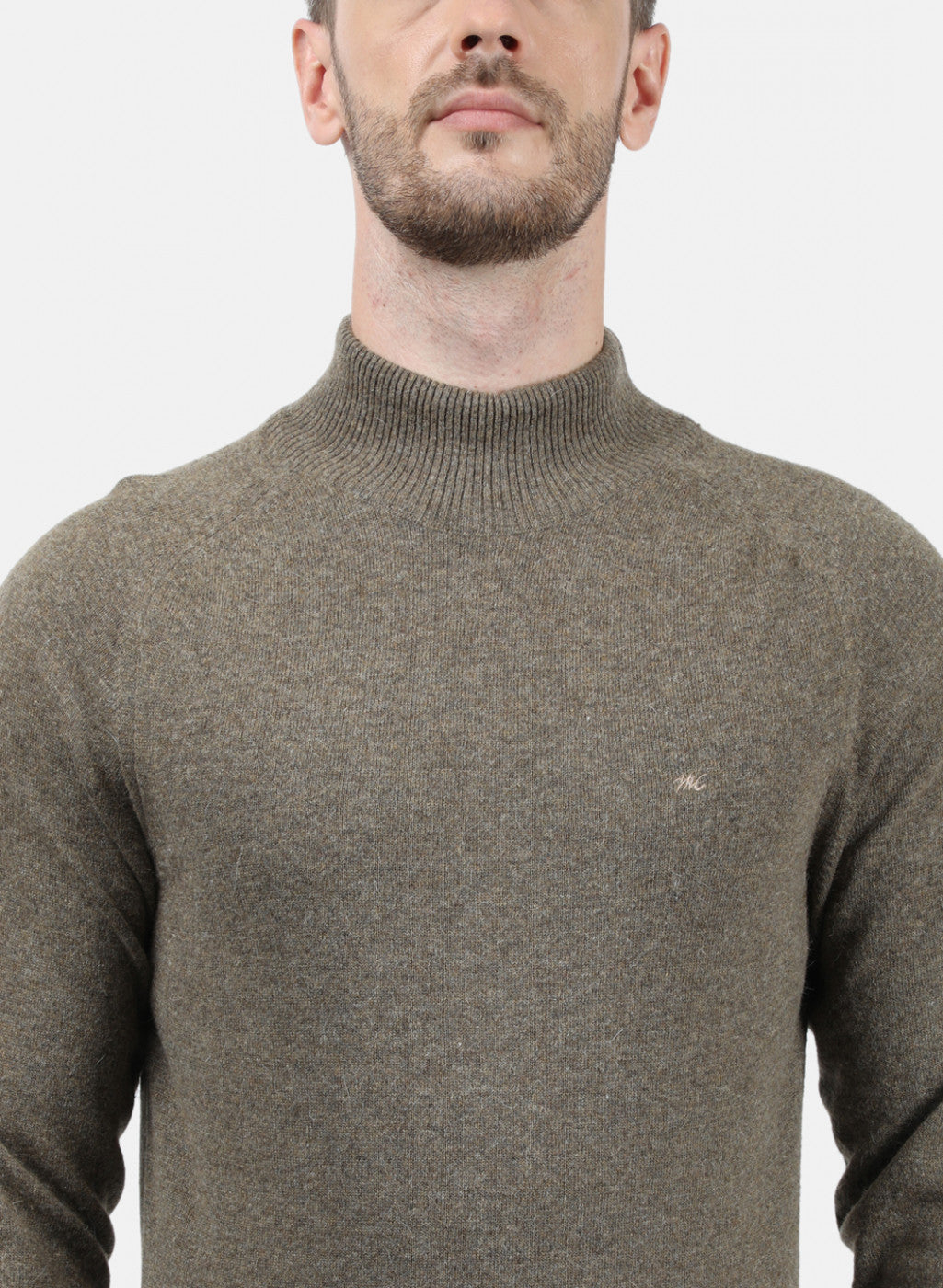 Men Brown Solid Pullover