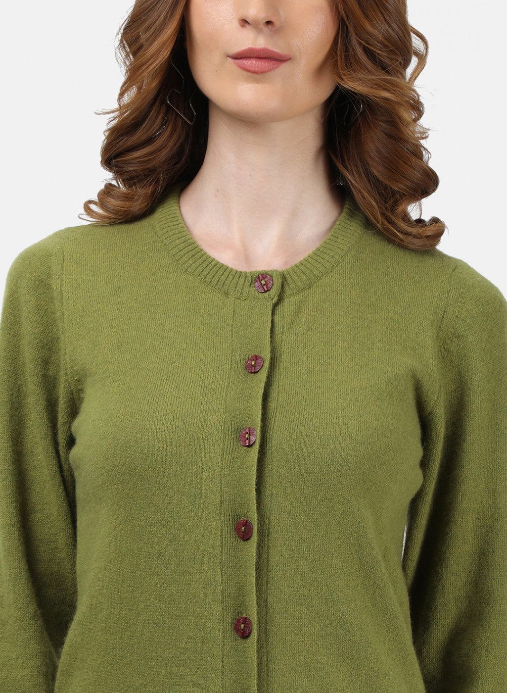 Women Green Solid Cardigan