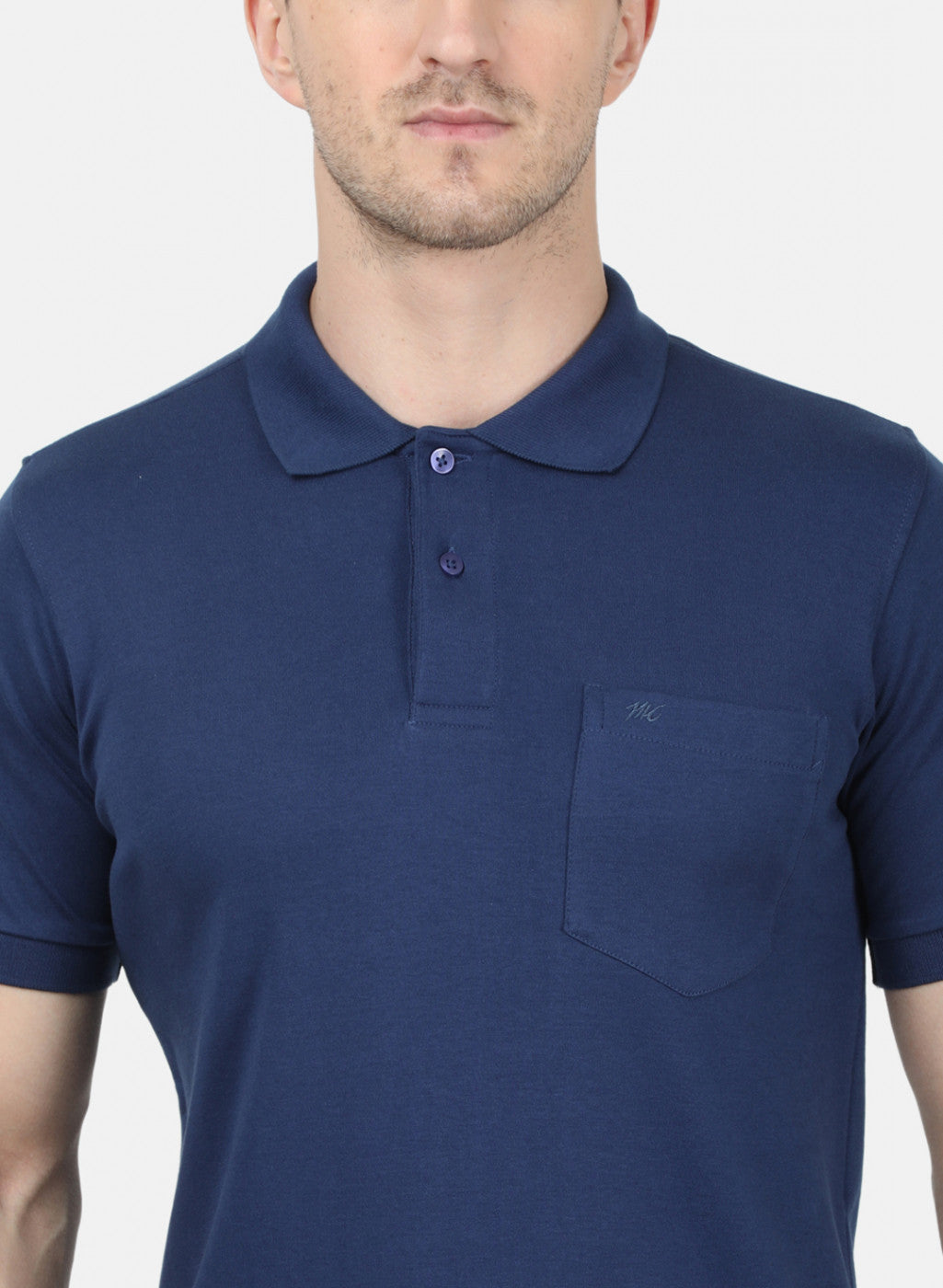 Mens Blue Plain T-Shirt