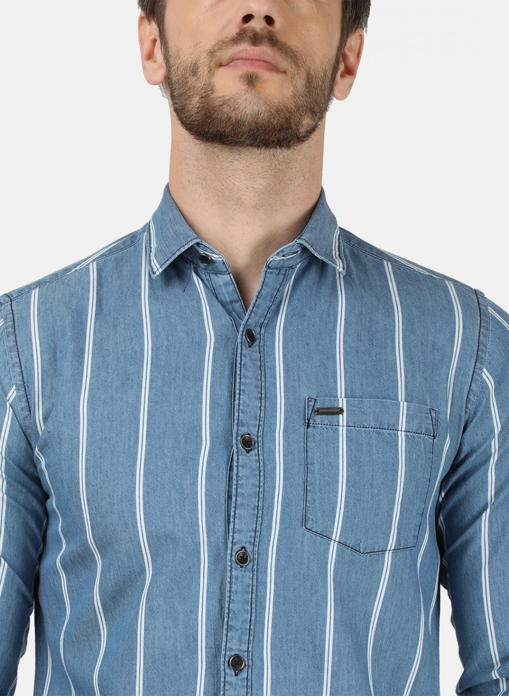 Mens Blue Stripe Shirt