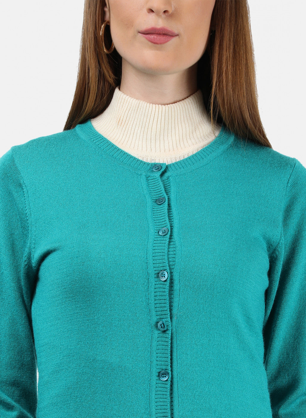 Women Light Green Solid Cardigan