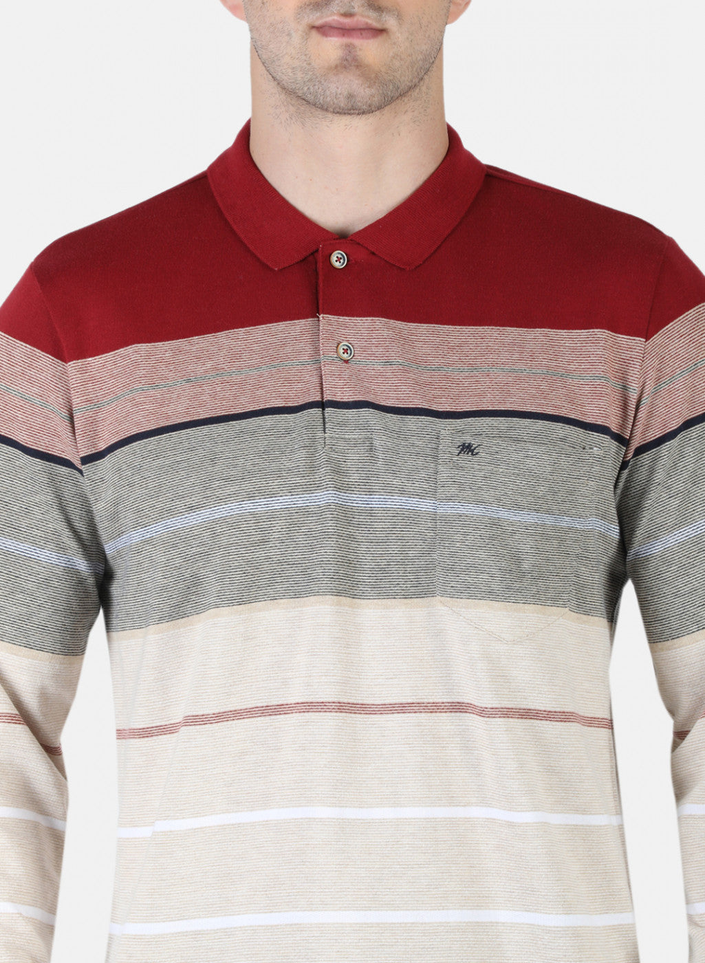 Men Maroon Stripe T-Shirt