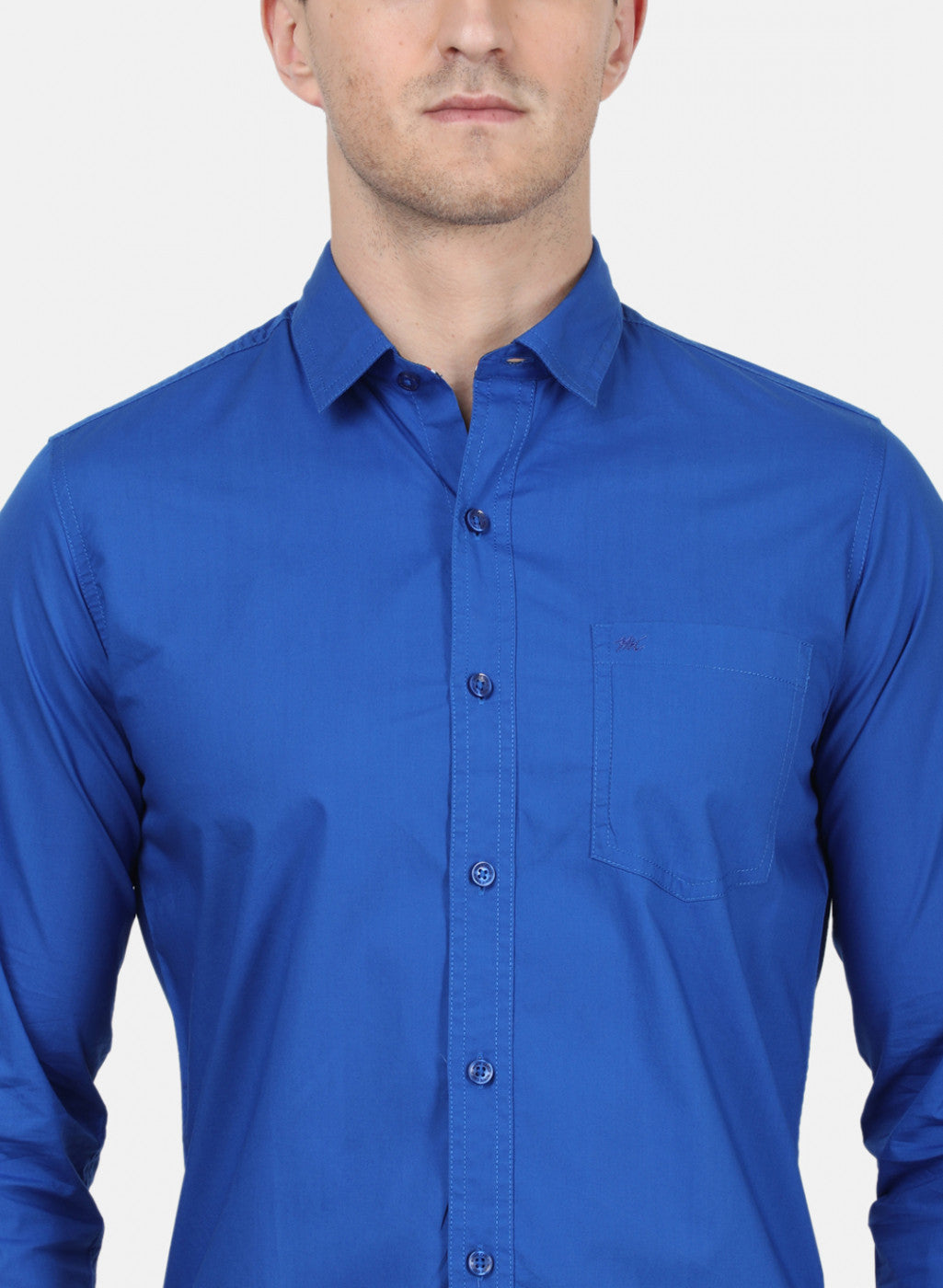 Mens Blue Solid Shirt