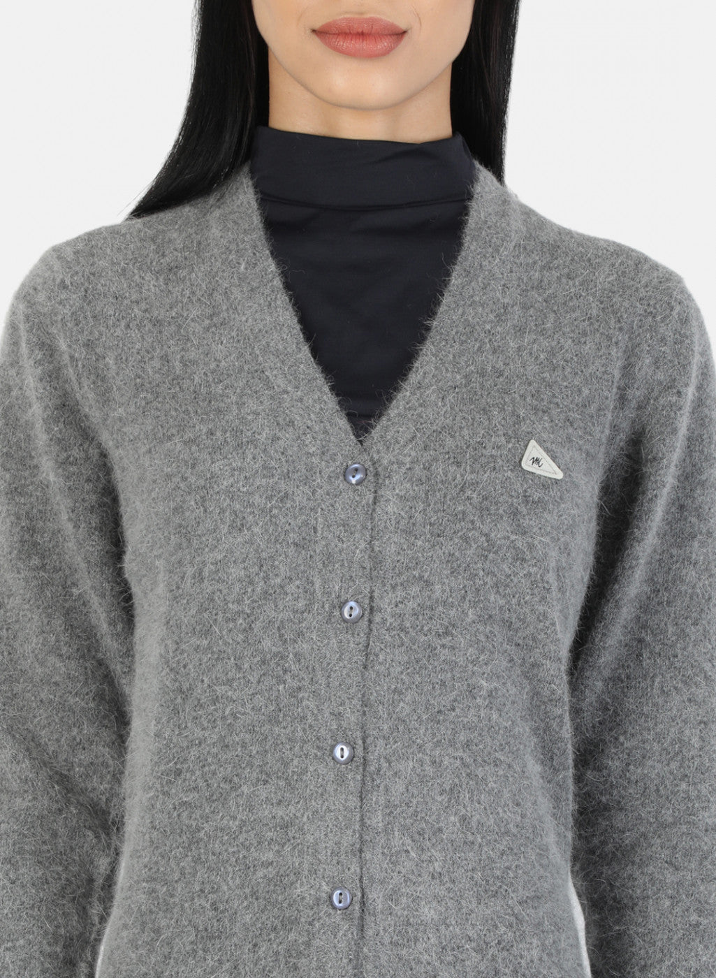 Women Grey Solid Cardigan