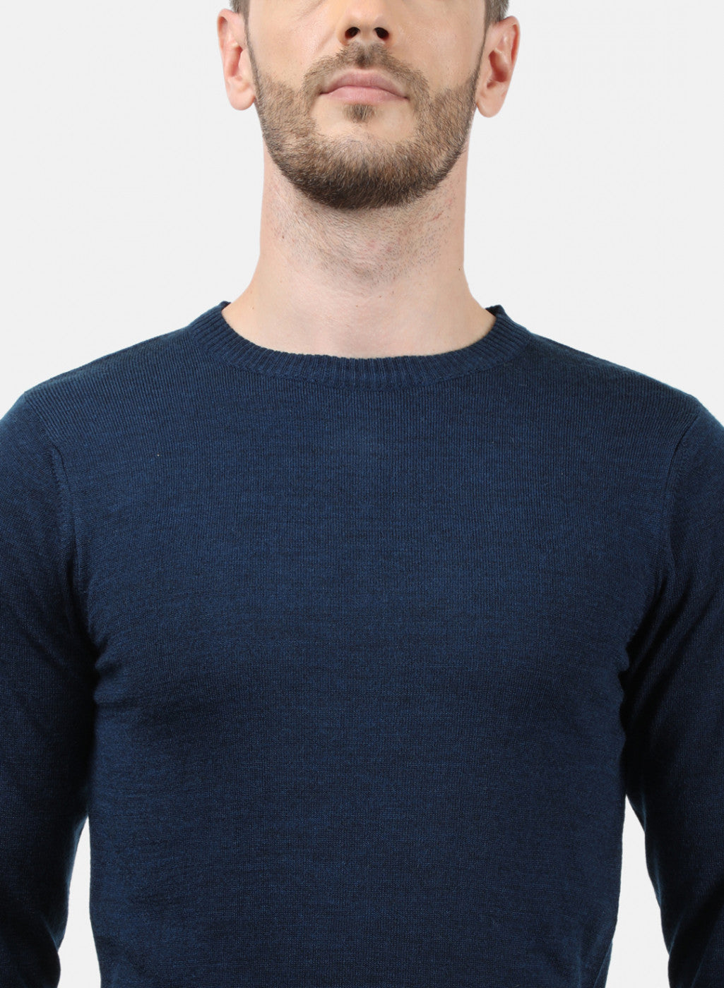 Men NAvy Blue Solid Pullover