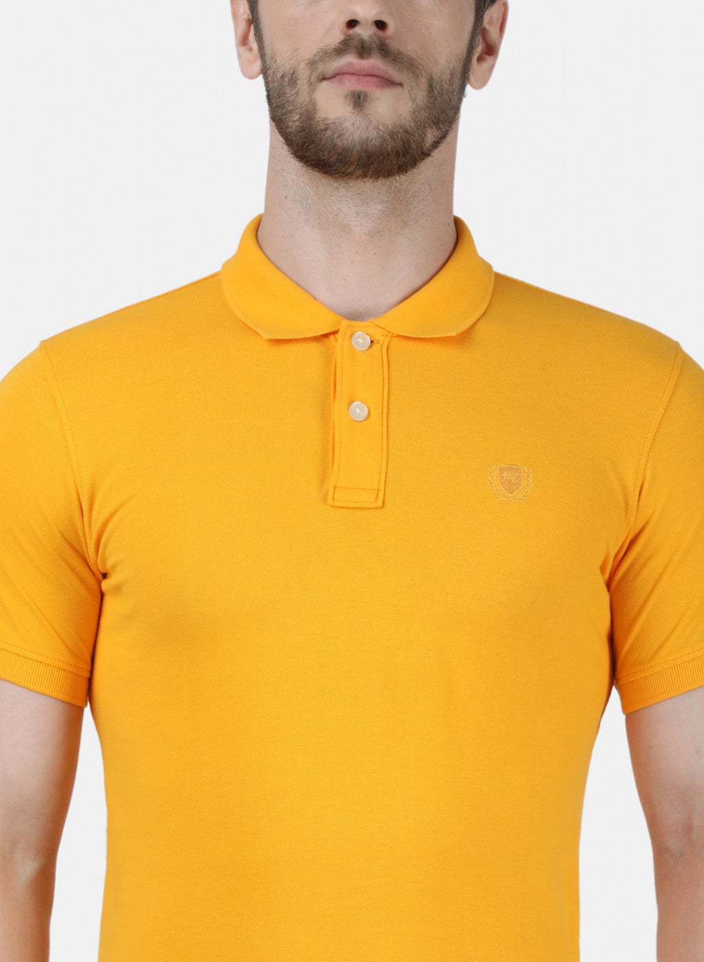 Mens Mustard Plain T-Shirt