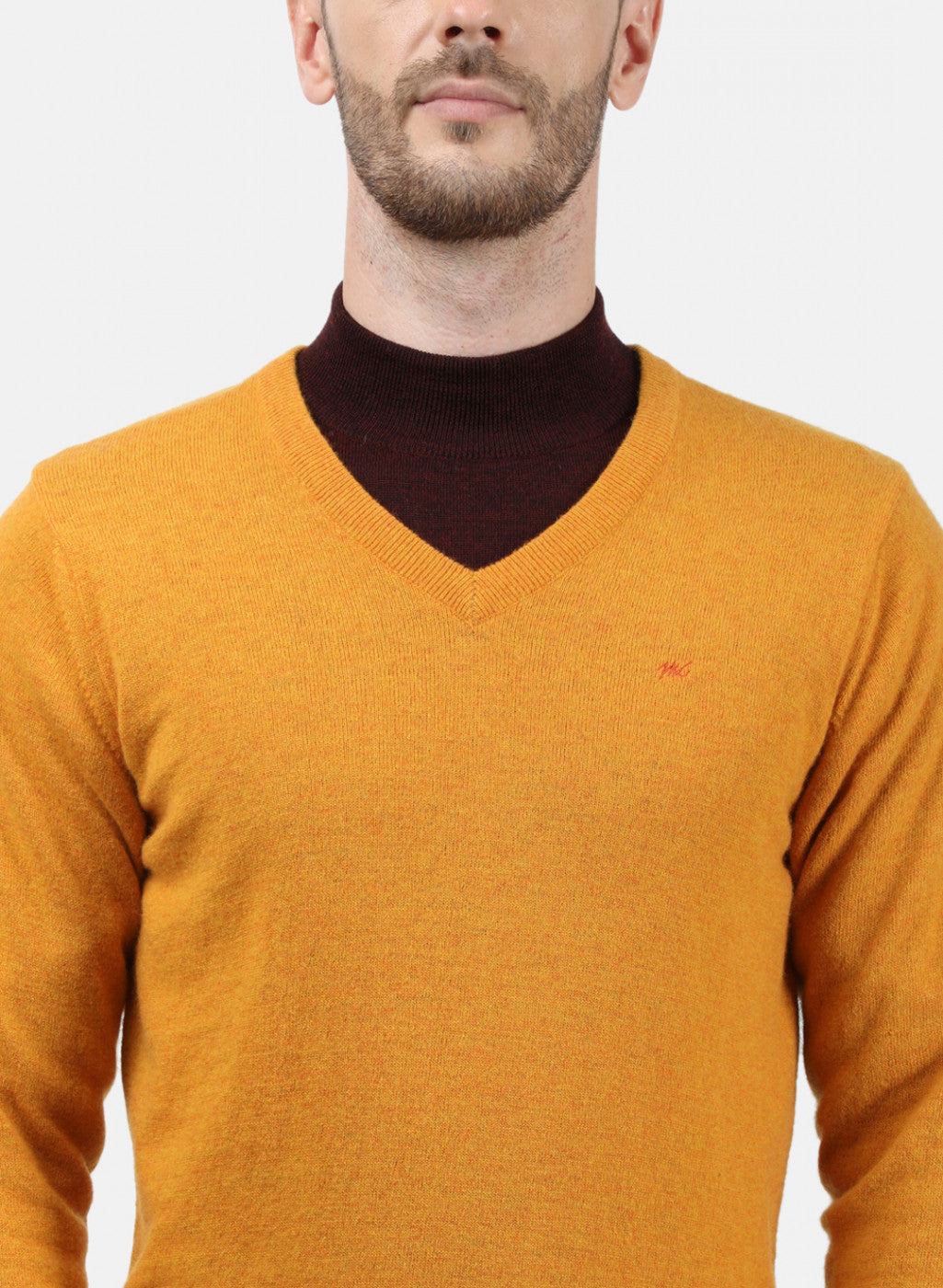 Men Yellow Solid Pullover