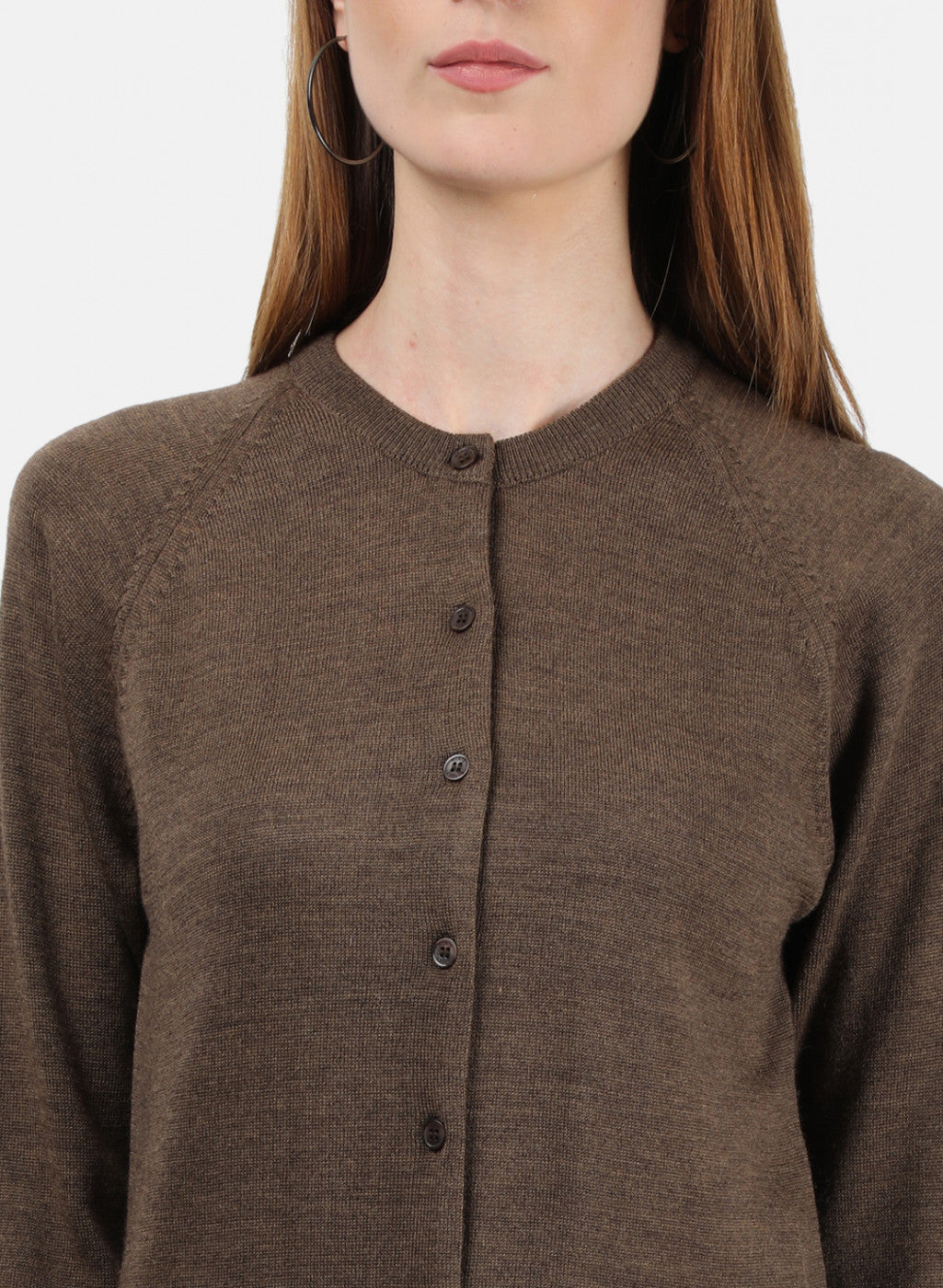 Women Brown Solid Cardigan