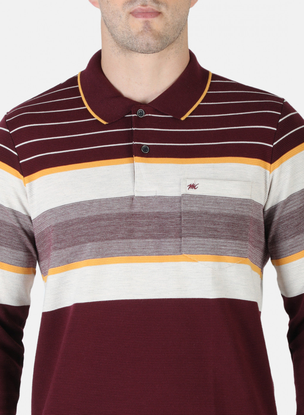 Men Maroon Stripe T-Shirt