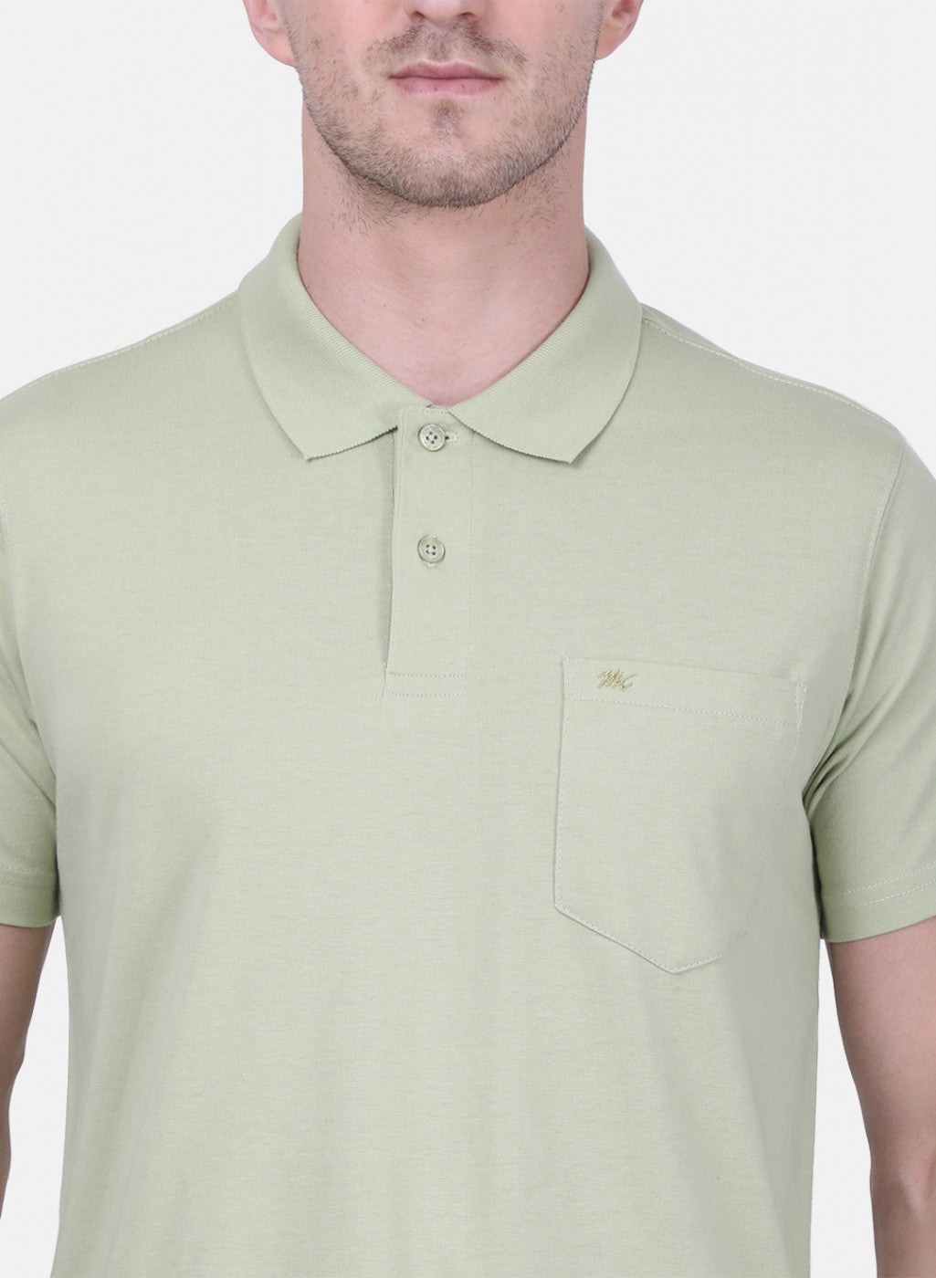 Mens Light Green Plain T-Shirt