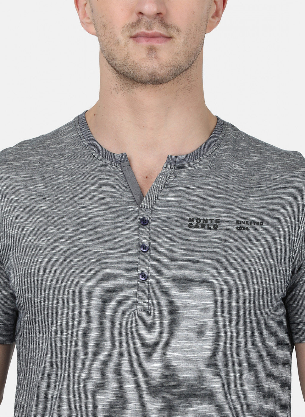 Mens Grey Stripe T-Shirt