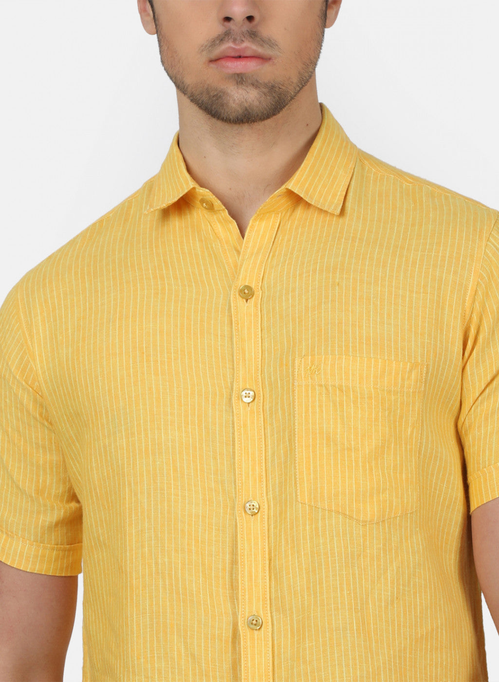 Men Yellow Stripe Shirts