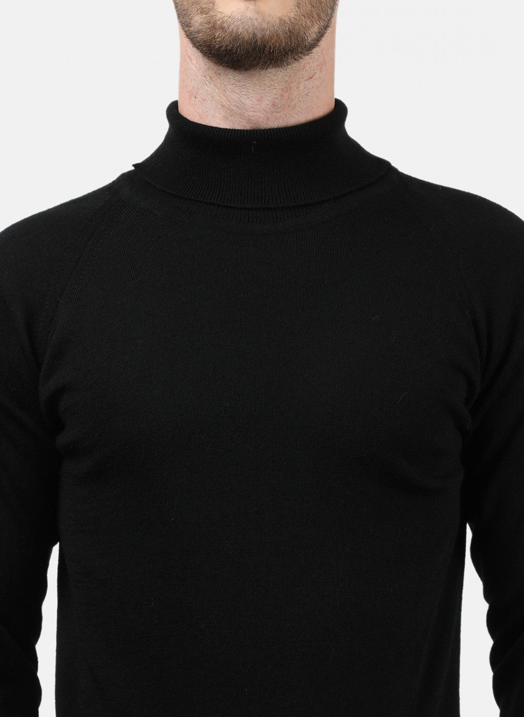 Men Black Solid Pullover