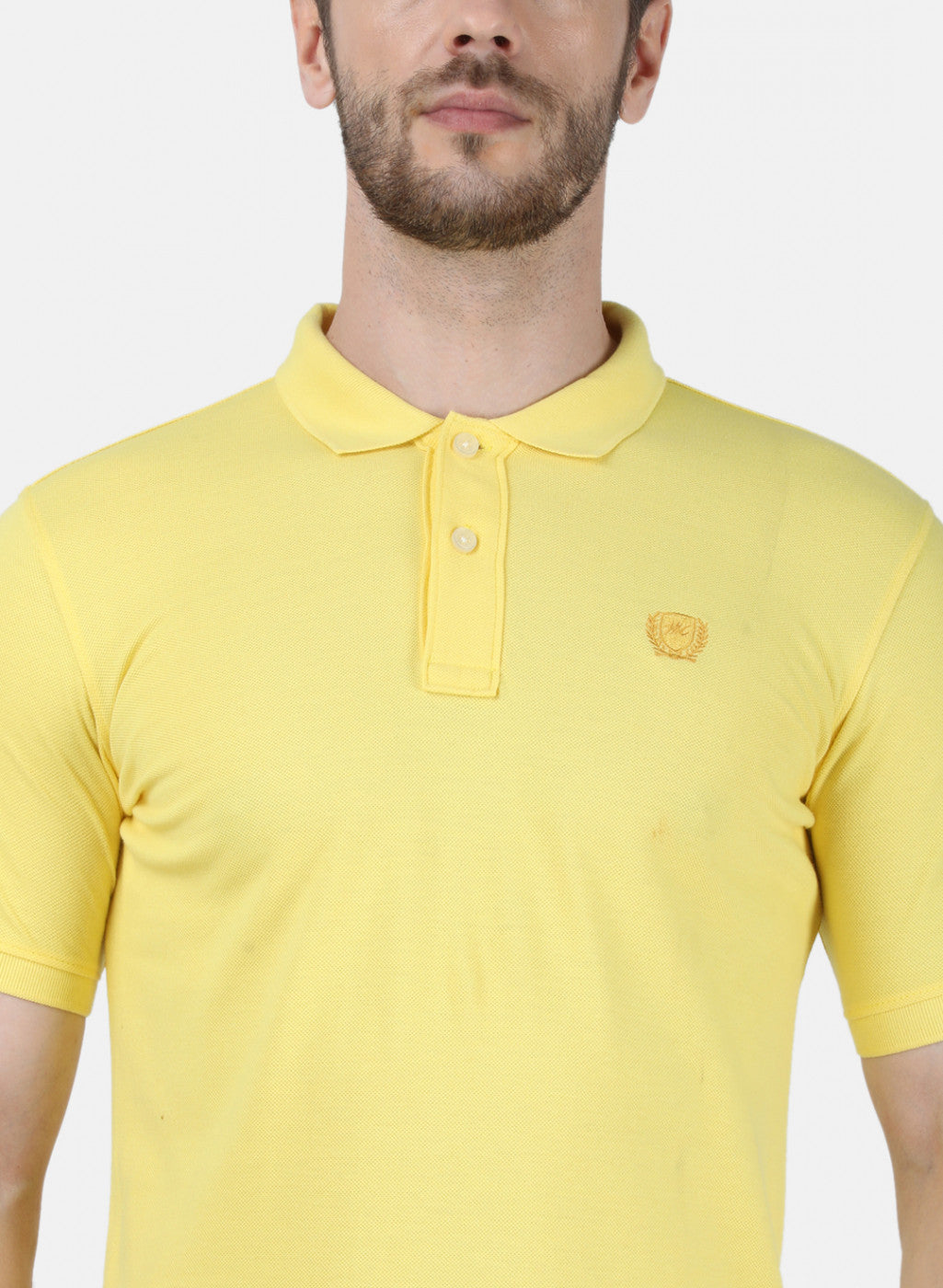 Mens Yellow Plain T-Shirt