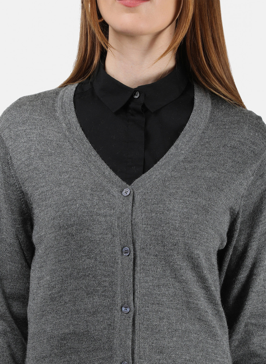 Women Grey Solid Cardigan