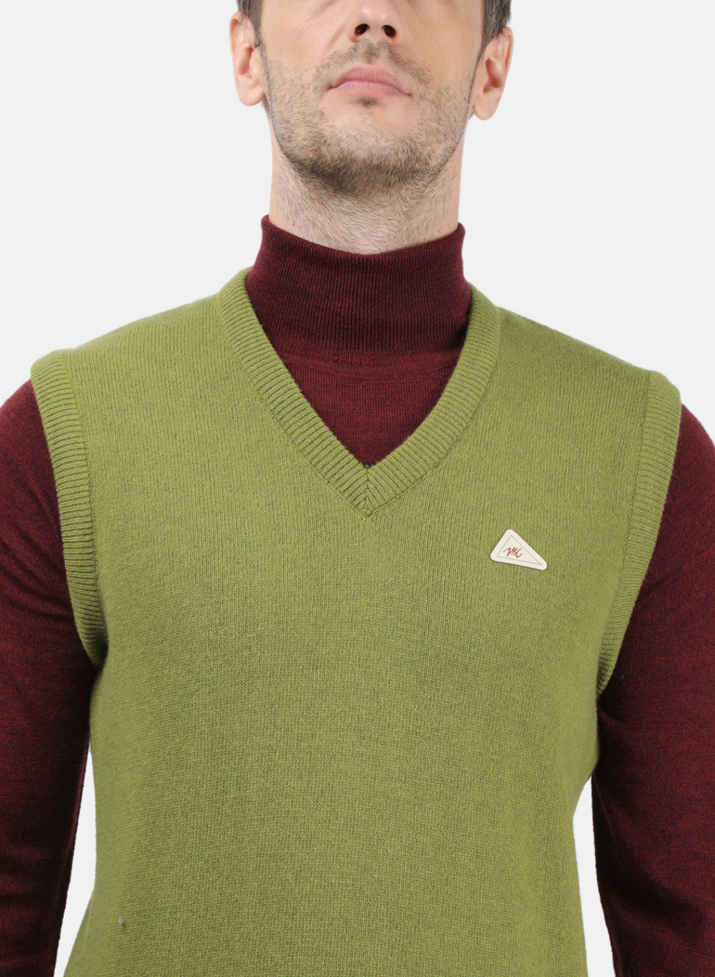 Men Green Solid Sweater