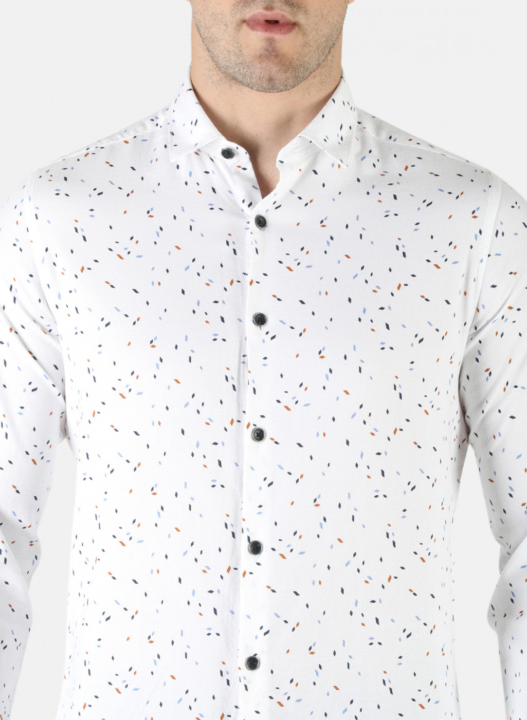 Men White Printed Shirt