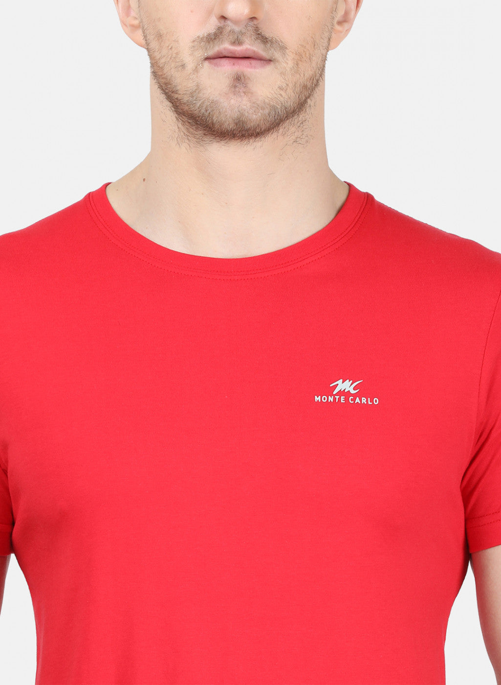 Mens Red Plain T-Shirt