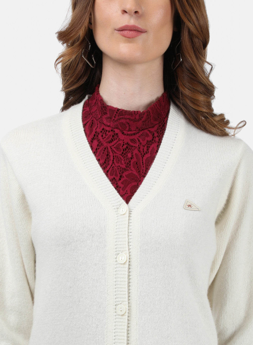 Women White Solid Cardigan