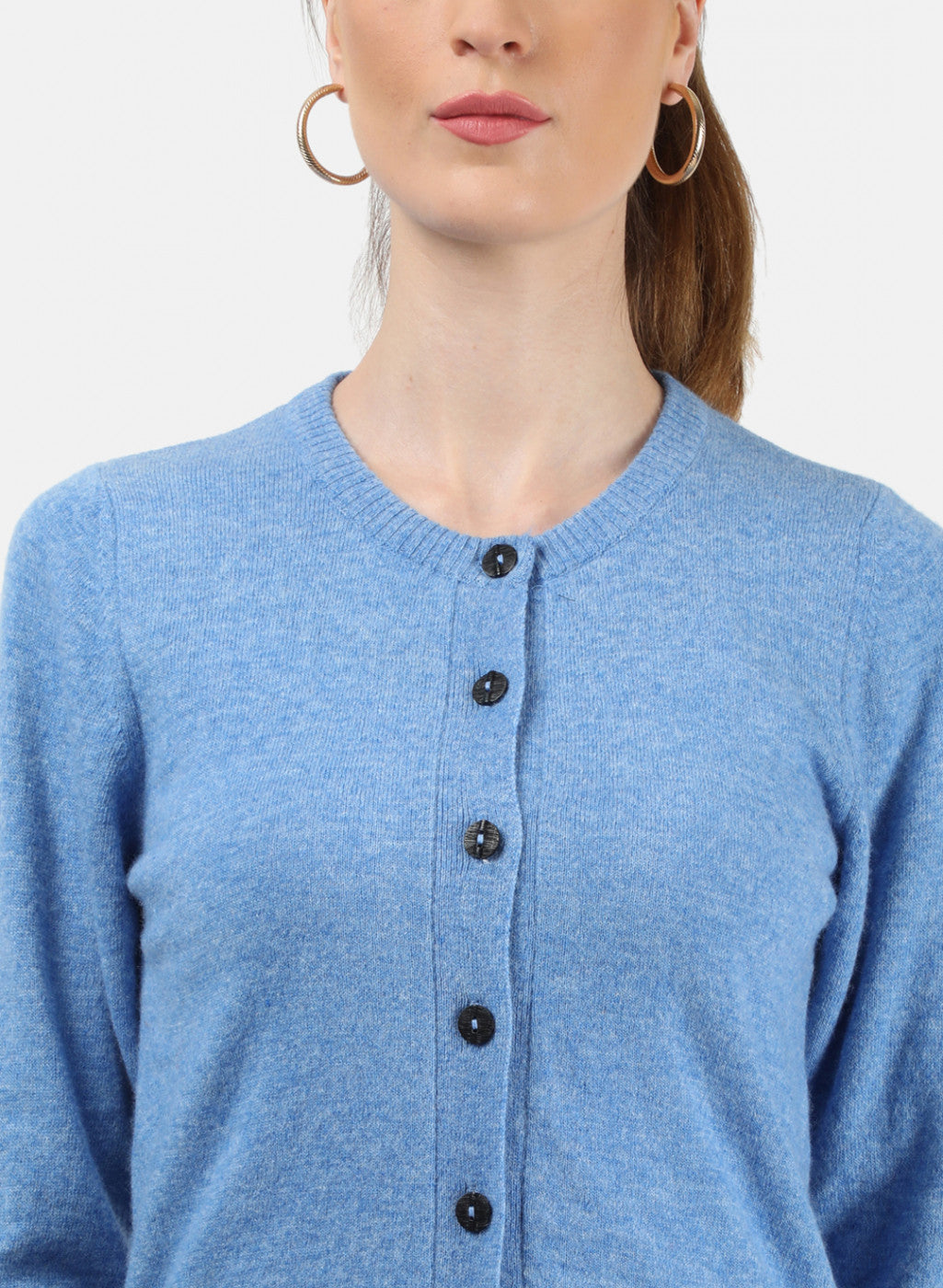 Women Blue Solid Cardigan