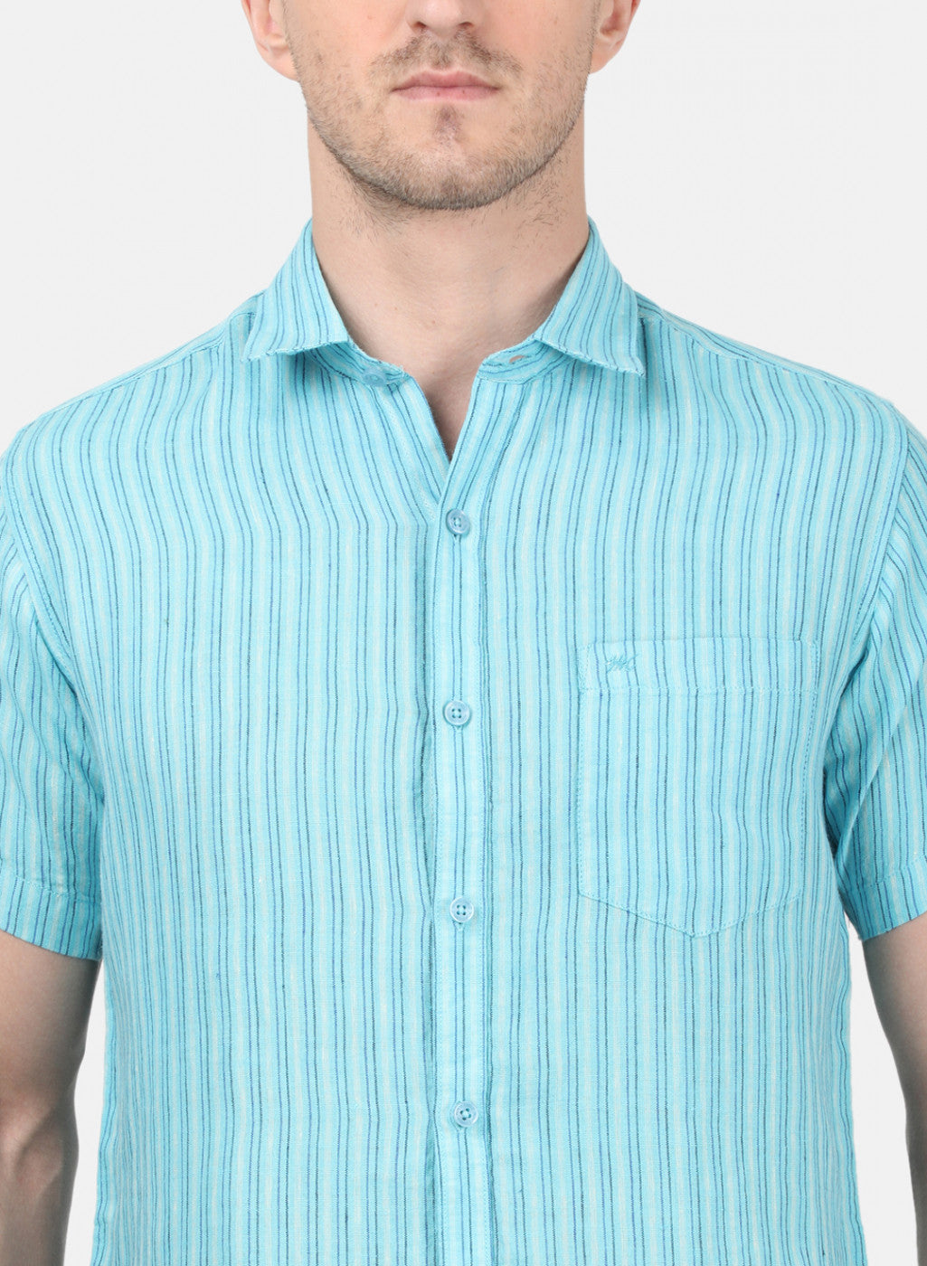 Mens Blue Stripe Shirt