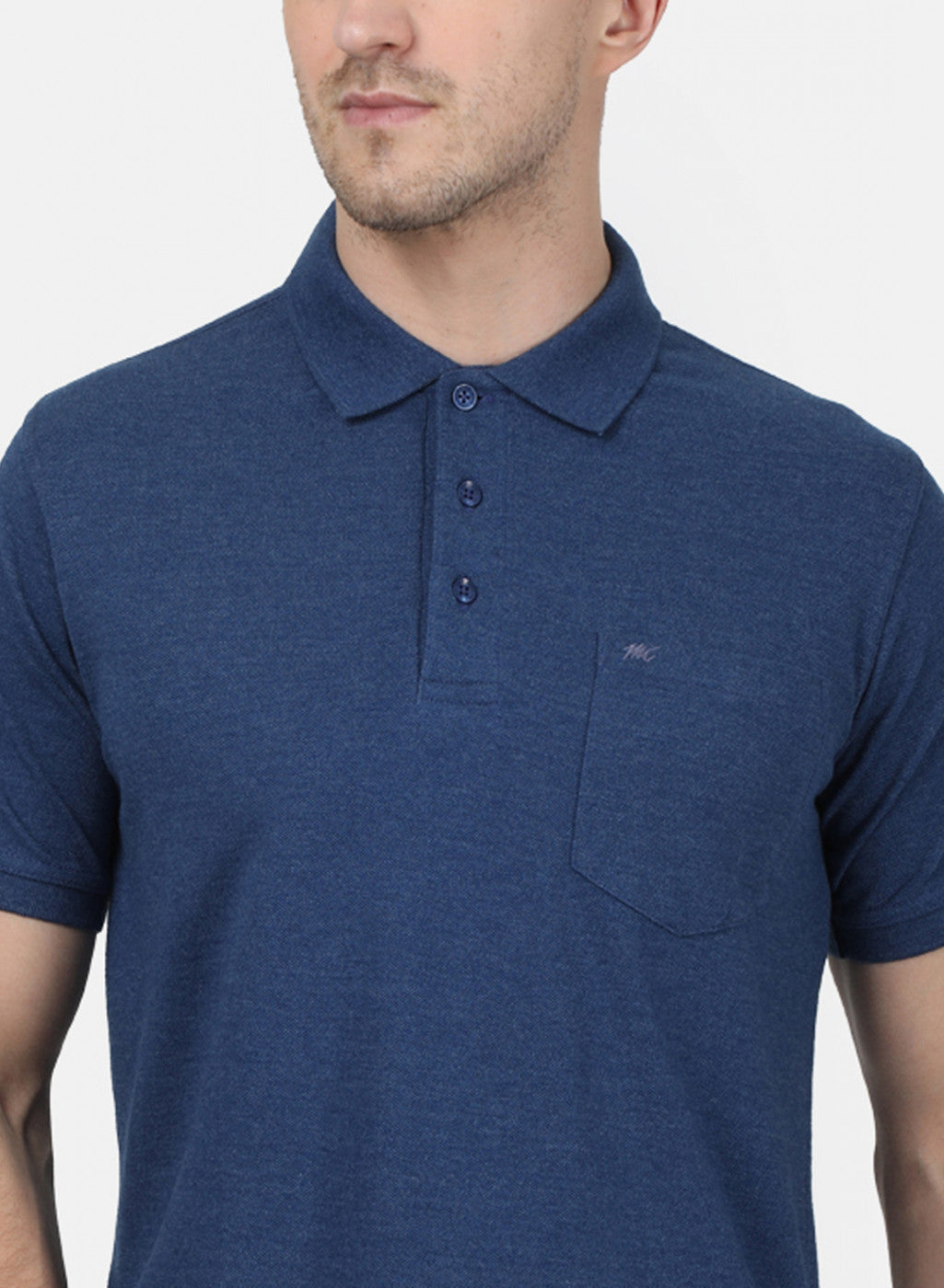 Mens Blue Plain T-Shirt