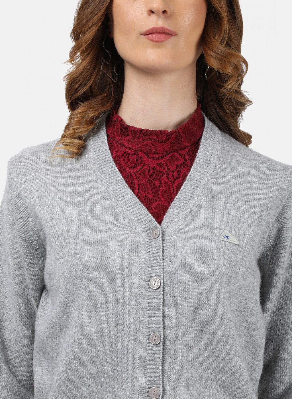 Women Grey Solid Cardigan