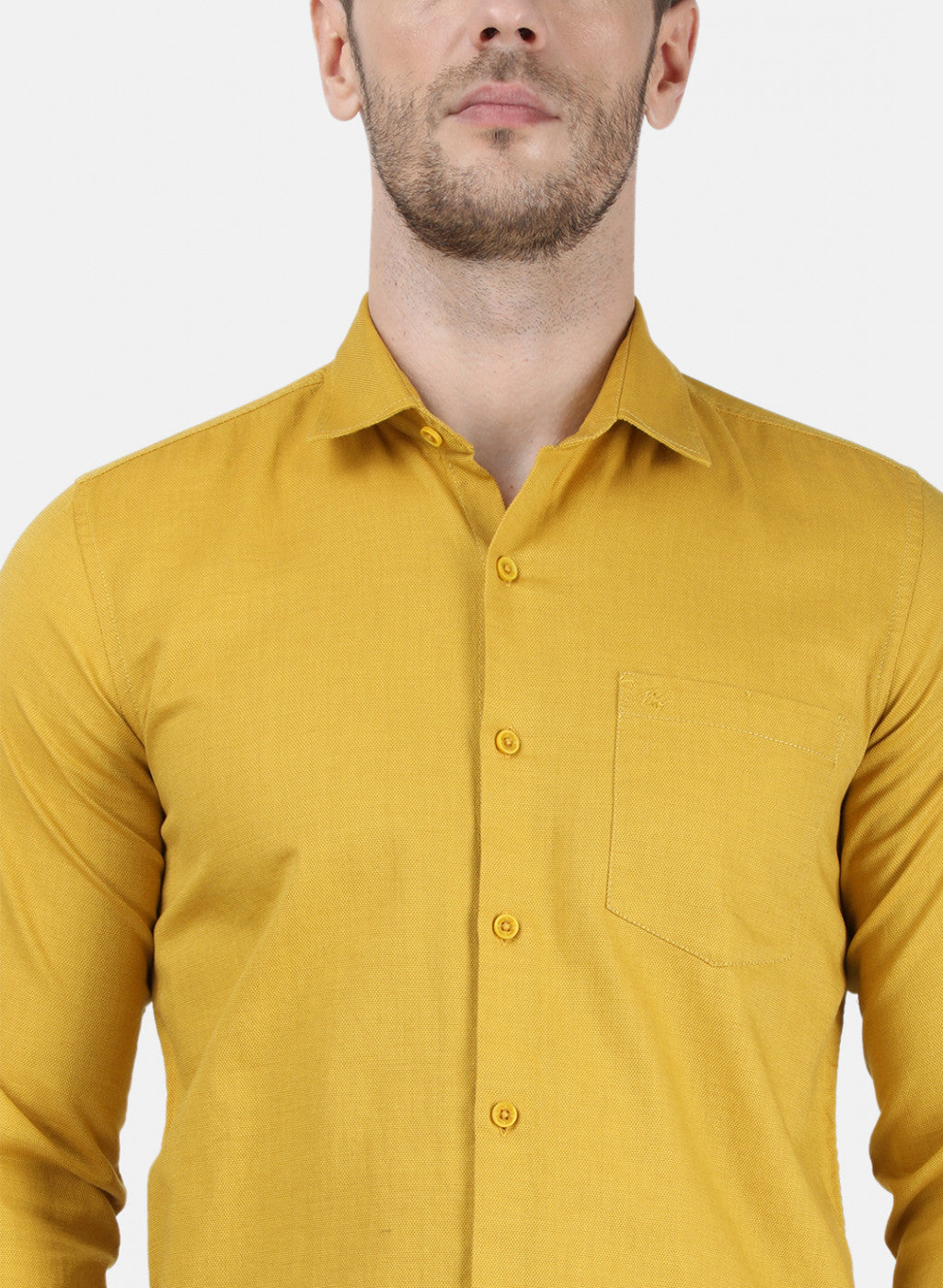 Mens Mustard Solid Shirt