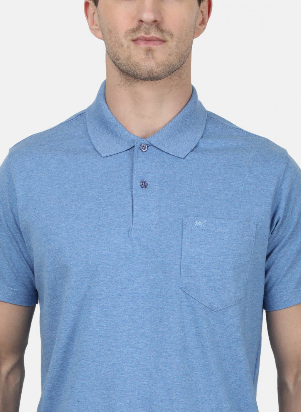 Mens Blue Plain T-Shirt